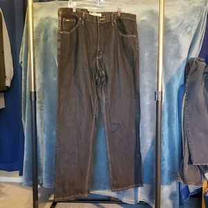 Men's Black Denim Jeans slight stone washed look.